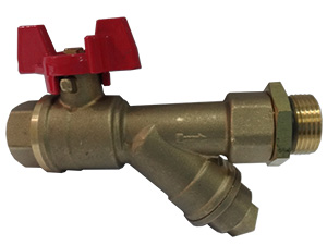 Y Strainer Brass Ball Valve with Female Inlet & Male Outlet
