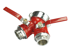 3-Way Wye-Style Brass Ball Valve, with Fire Hose Connections